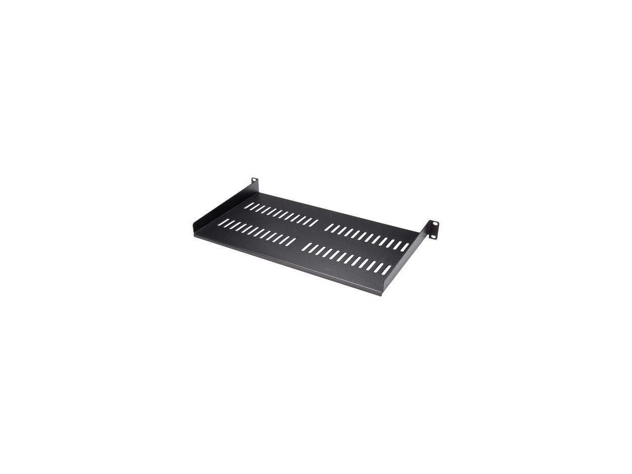 StarTech CABSHELFV1U 1U Rack Shelf - 10" Deep - Steel - Vented Rack Shelf - Rack Mount Shelf - Server Rack Shelf - Cantilever Shelf 2