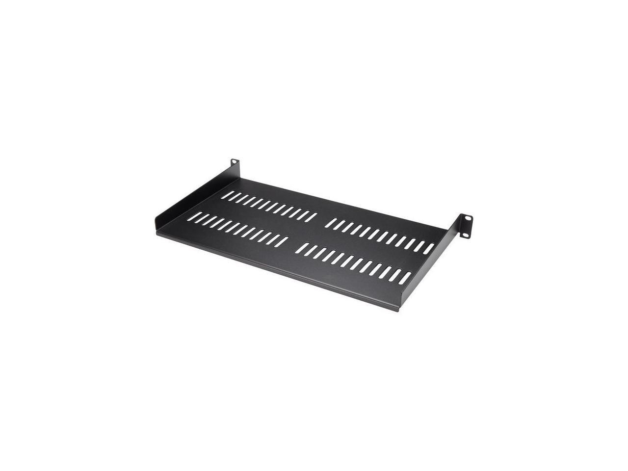 StarTech CABSHELFV1U 1U Rack Shelf - 10" Deep - Steel - Vented Rack Shelf - Rack Mount Shelf - Server Rack Shelf - Cantilever Shelf 1