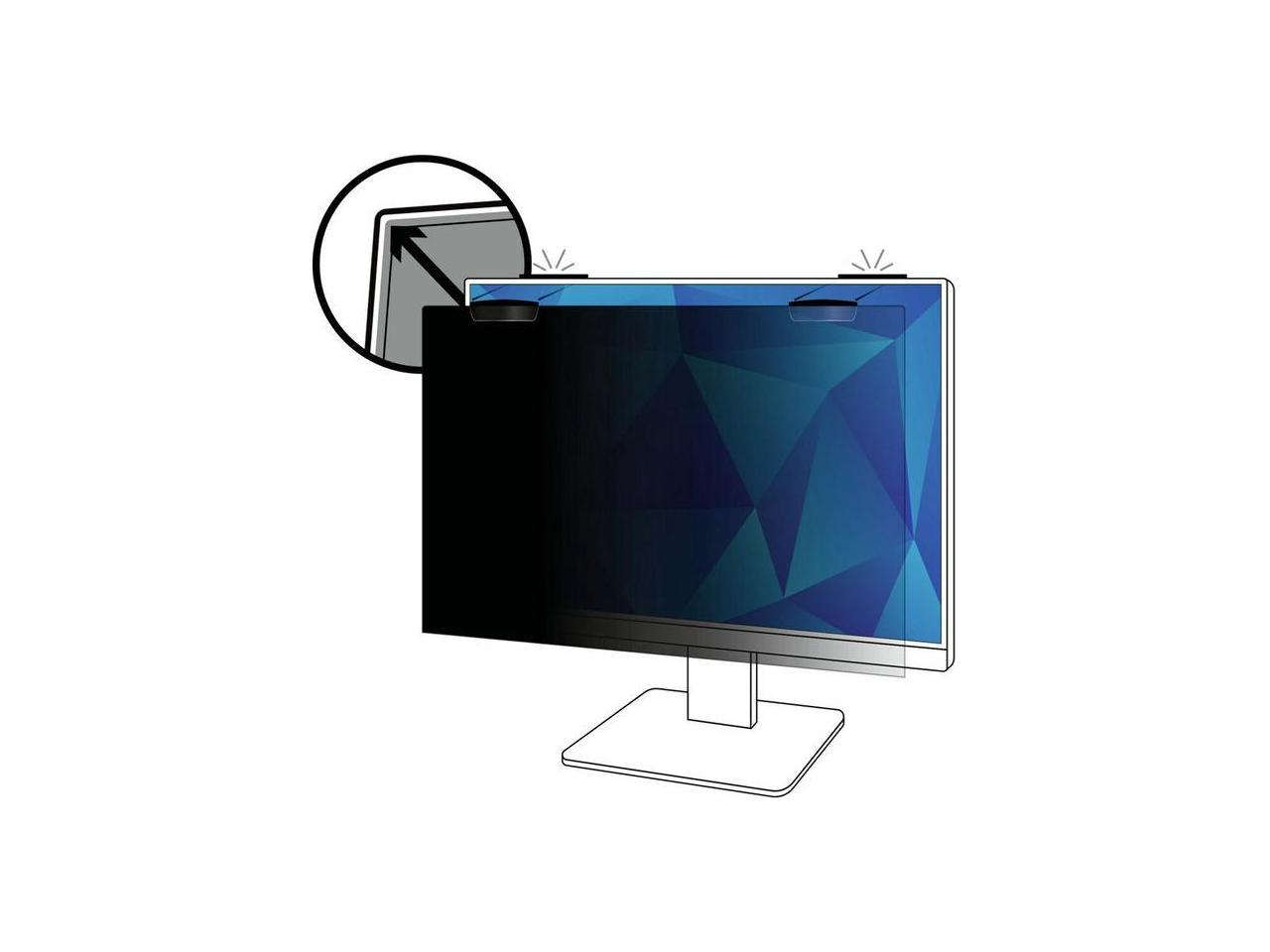 3M Privacy Screen Filter Black - For 27" Widescreen LCD Monitor - 16:9 - Scratch Resistant, Fingerprint Resistant - Anti-glare 4