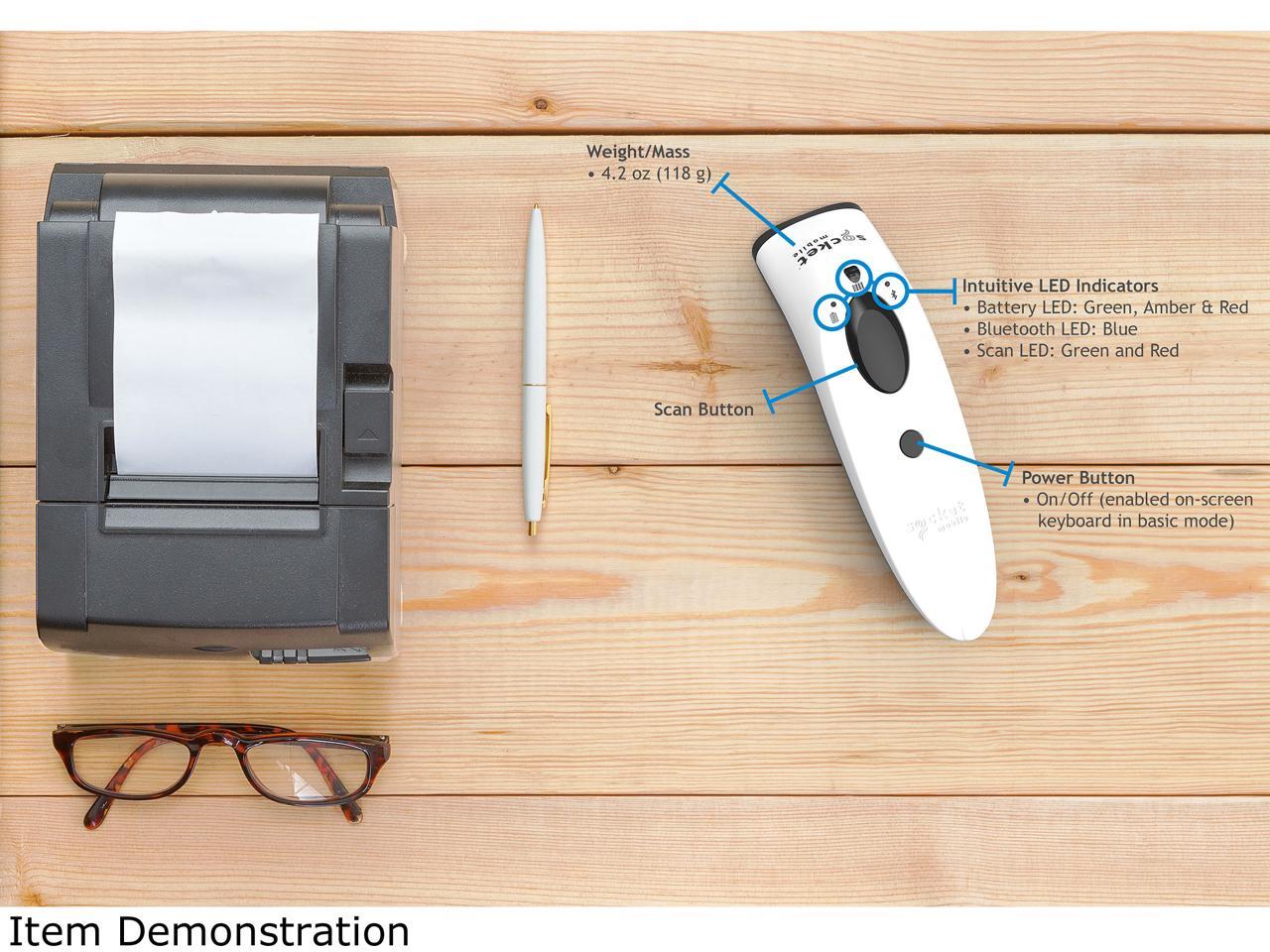 Socket Mobile SocketScan S700 1D Imager Barcode Scanner with Bluetooth, White - CX3397-1855 4