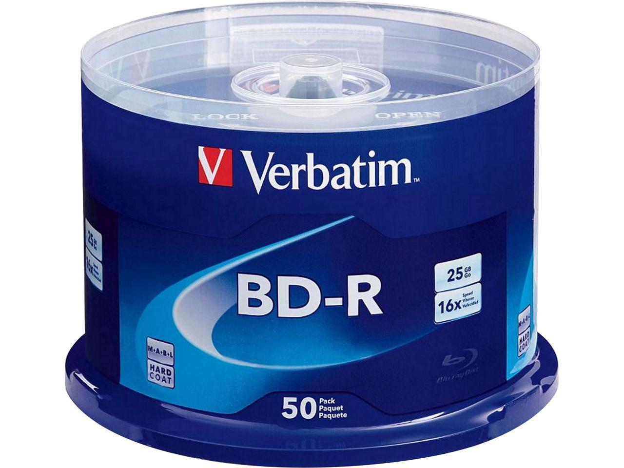 Verbatim 25GB 6X BD-R 50 Packs Disc Model 98397 1