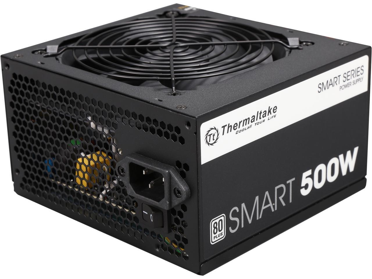 Thermaltake Smart Series 500W SLI/CrossFire Ready Continuous Power ATX 12V V2.3 / EPS 12V 80 PLUS Certified Active PFC Power Supply Haswell Ready PS-SPD-0500NPCWUS-W 1