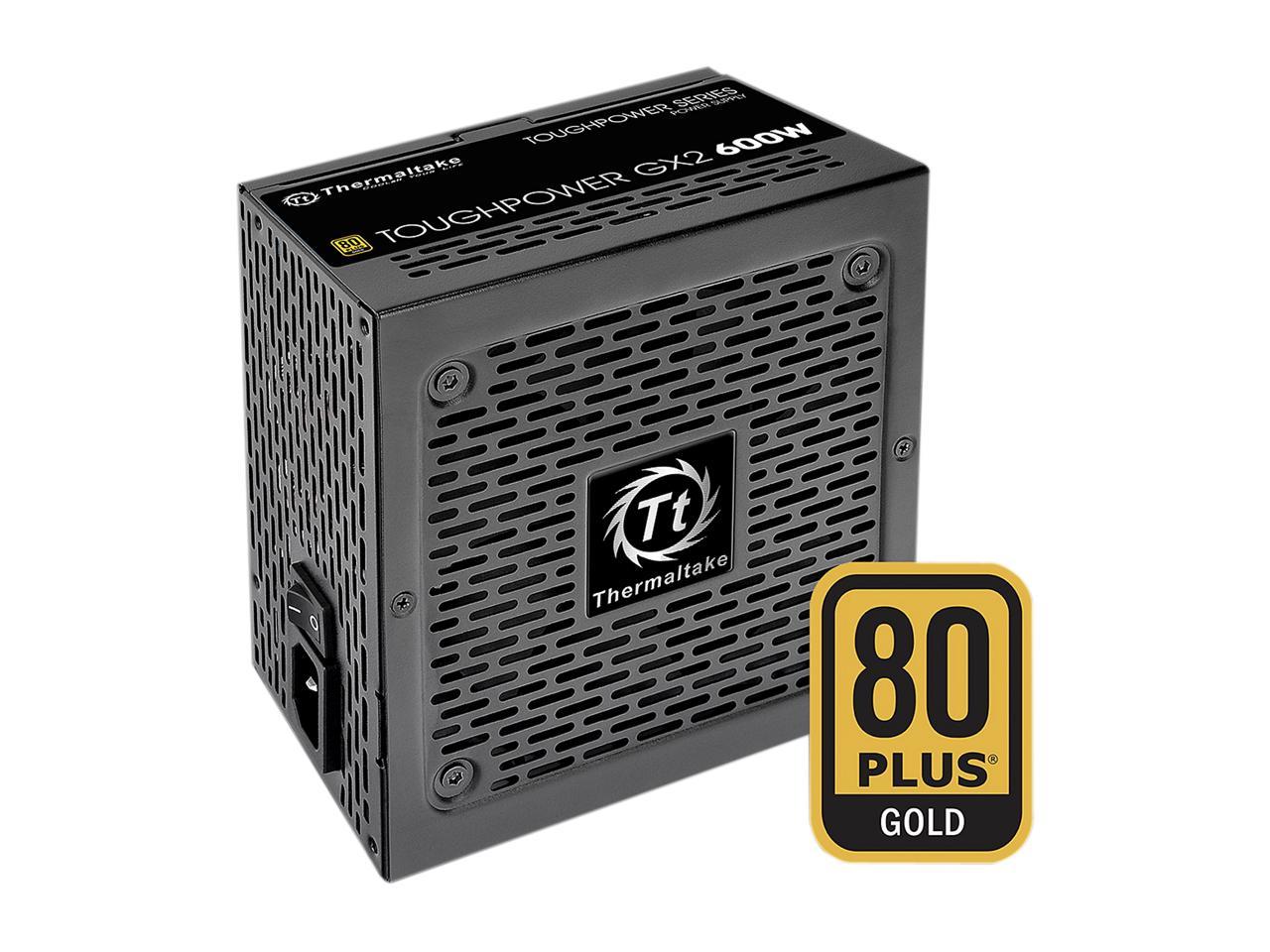 Thermaltake Toughpower GX2 80+ Gold 600W SLI/Crossfire Ready Continuous Power ATX 12V V2.4/EPS V2.92 Non Modular Power Supply 5 Year Warranty PS-TPD-0600NNFAGU-2 2