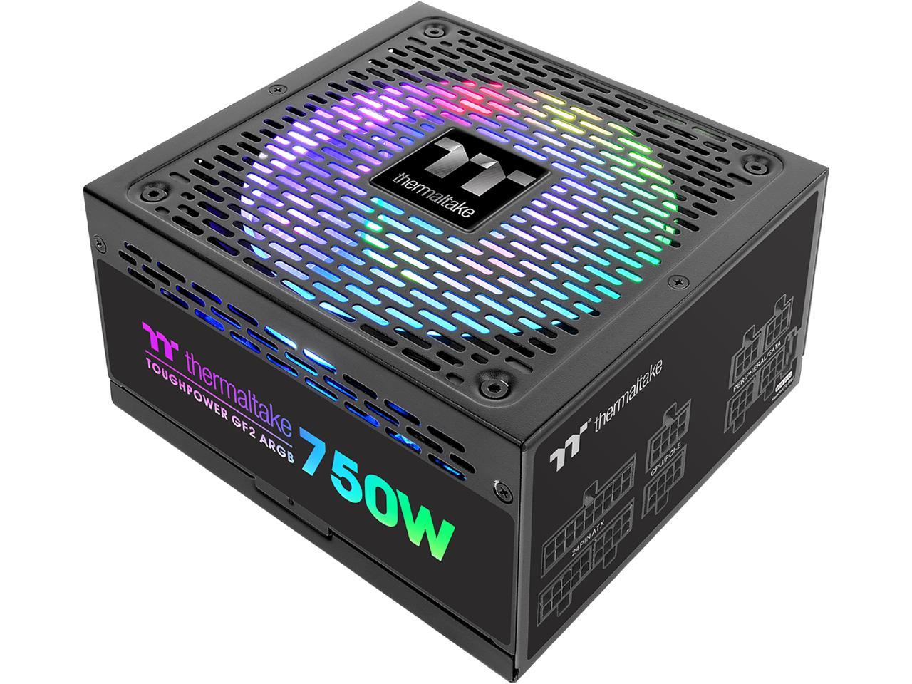 Thermaltake Toughpower GF2 ARGB 750W 80+ Gold 16.8 Million Colors 18 Addressable LEDs 5V Motherboard Sync/Analog Controlled SLI Full Modular Power Supply, PS-TPD-0750F3FAGU-2 1