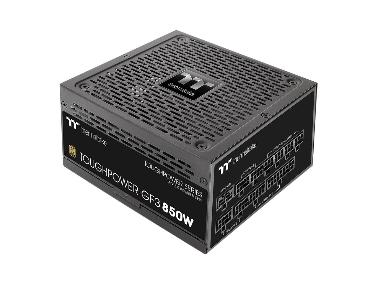 Thermaltake Toughpower GF3 850W, ATX 3.0 Standard, PCIe Gen.5 450W 12VHPWR Connector Included, 80+ Gold Full Modular SLI/Crossfire Ready Power Supply, 10 Year Warranty, PS-TPD-0850FNFAGU-4 1