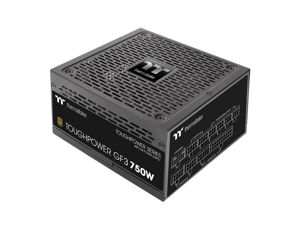 Thermaltake Toughpower GF3 750W, ATX 3.0 Standard, PCIe Gen.5 300W 12VHPWR Connector Included, 80+ Gold Full Modular SLI/Crossfire Ready Power Supply, 10 Year Warranty, PS-TPD-0750FNFAGU-4 1