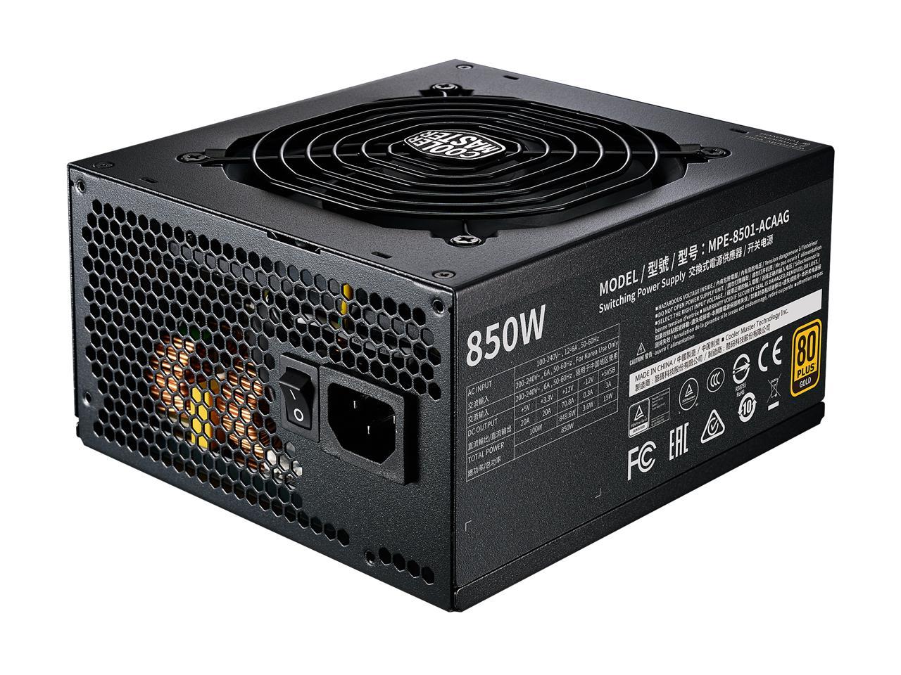 Cooler Master MWE Gold 850 V2 Fully Modular, 850W, 80+ Gold Efficiency, Quiet HDB Fan, 2 EPS Connectors, High Temperature Resilience, 5 Year Warranty 2