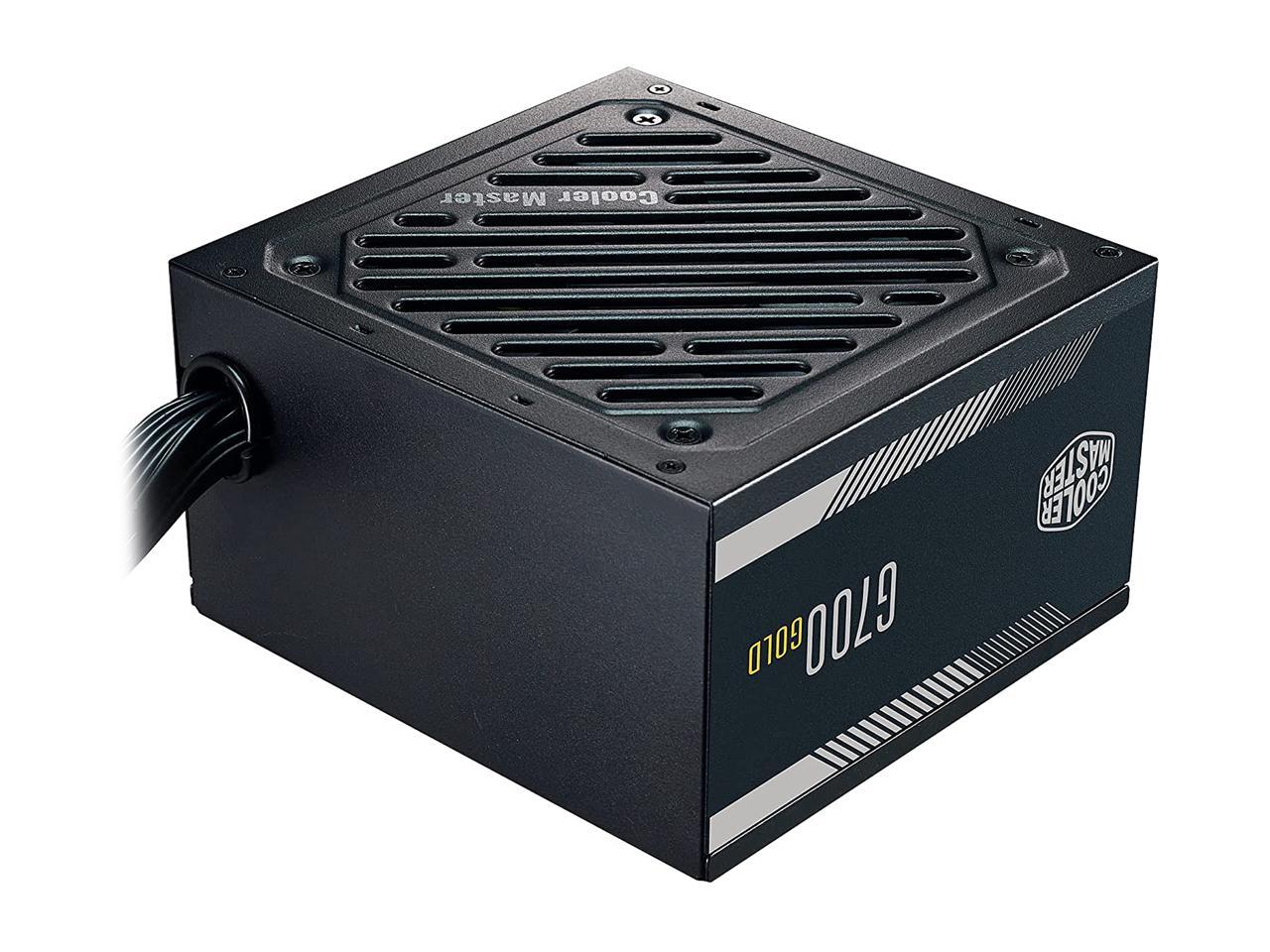 Cooler Master G700 Gold Power Supply, 700W 80+ Gold Efficiency, Intel ATX Version 2.52, Fixed Flat Black Cables. Quiet HDB Fan, 5 Year Warranty 5