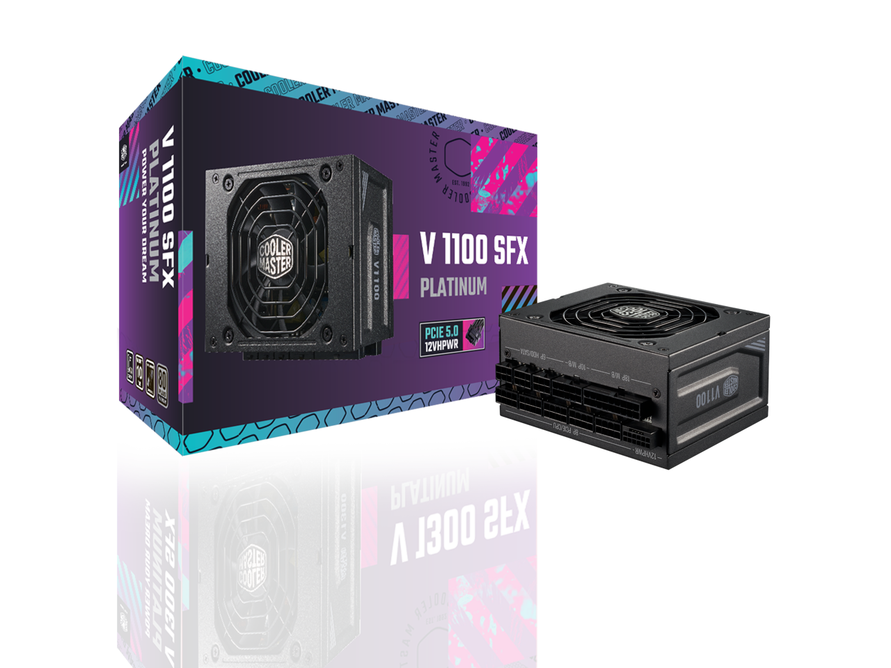 Cooler Master V1100 SFX Platinum Fully Modular, Fully ATX3.0, 1100W SFX, 80+ Platinum Efficiency, ATX Bracket Included, SFX Form Factor (MPZ-B001-SFAP-BUS) 1