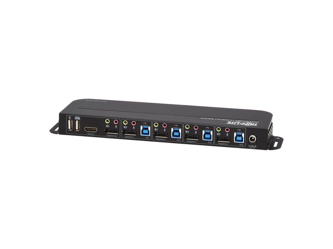 TRIPP LITE B005-DPUA4 4-Port DisplayPort/USB KVM Switch - 4K 60 Hz, HDR, HDCP 2.2, IR, DP 1.4, USB Sharing 5