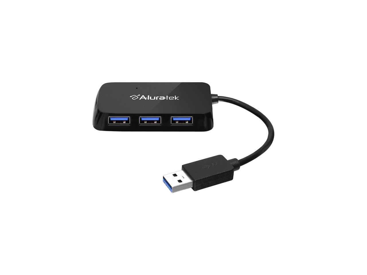 Aluratek AUH2304F 4-Port USB 3.0 SuperSpeed Hub with Attached Cable 1