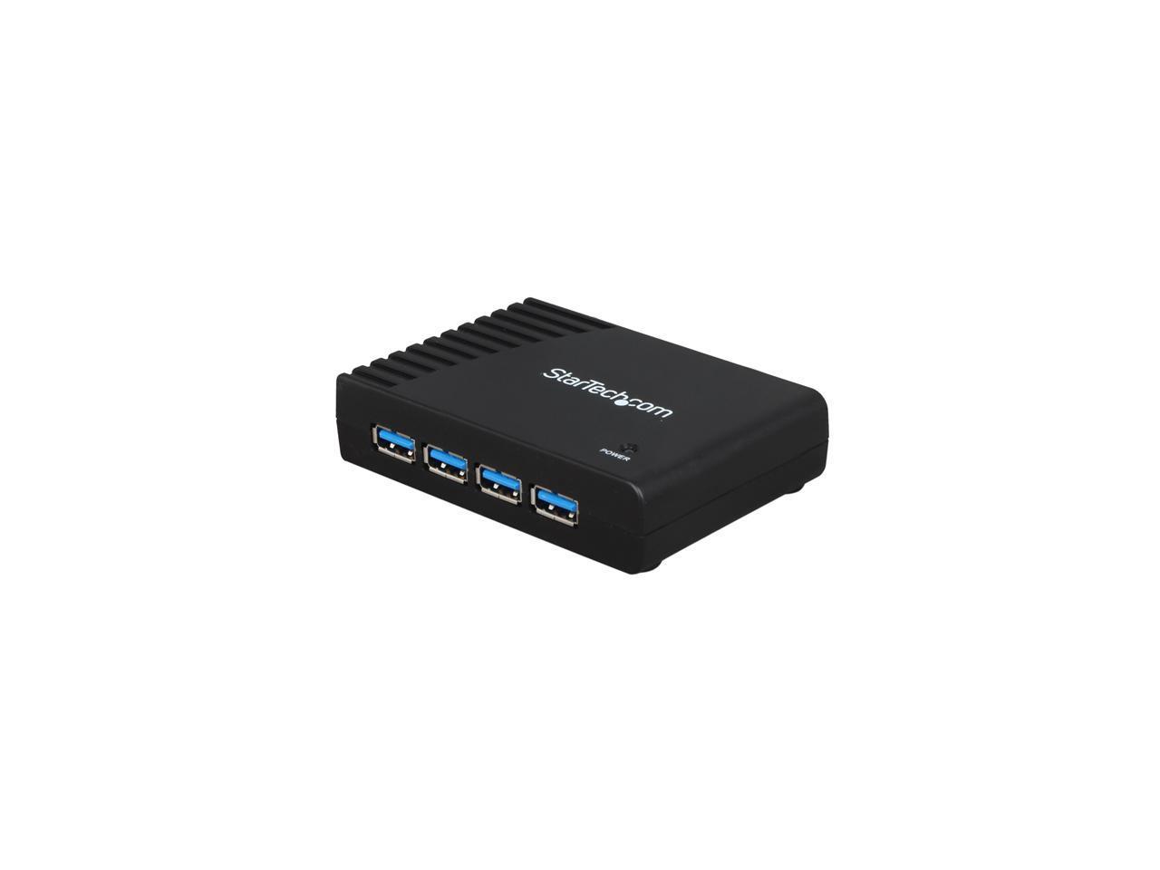 StarTech.com ST4300USB3 4 Port USB 3.0 Hub - 4 x SuperSpeed USB 3.0 - Black - Compact - USB 3 Hub - USB Splitter - Powered USB 3.0 Hub - USB Extender 1