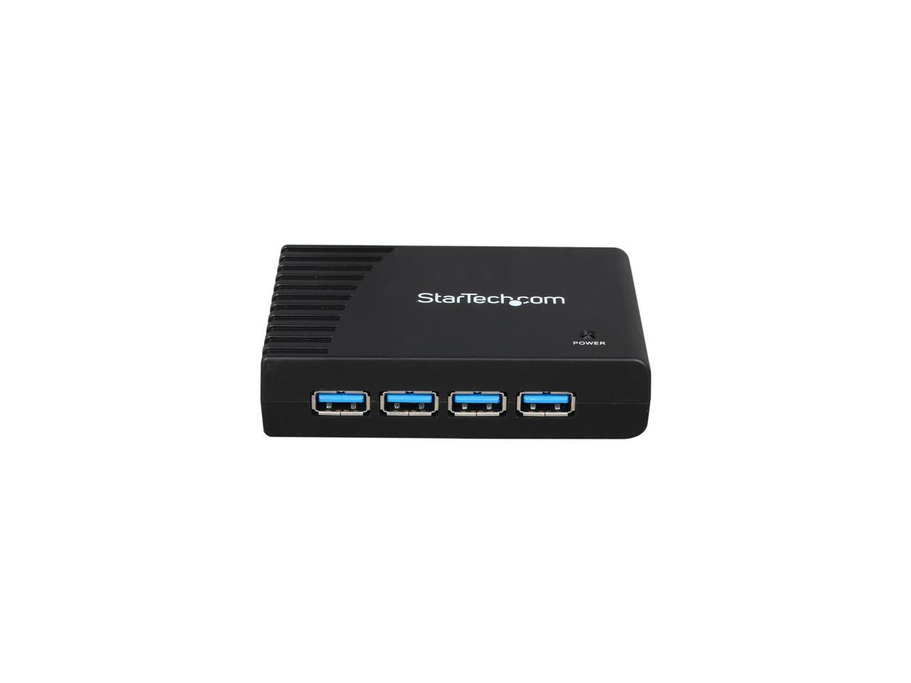 StarTech.com ST4300USB3 4 Port USB 3.0 Hub - 4 x SuperSpeed USB 3.0 - Black - Compact - USB 3 Hub - USB Splitter - Powered USB 3.0 Hub - USB Extender 2