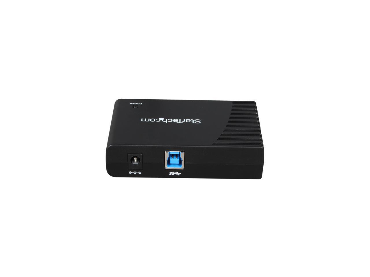 StarTech.com ST4300USB3 4 Port USB 3.0 Hub - 4 x SuperSpeed USB 3.0 - Black - Compact - USB 3 Hub - USB Splitter - Powered USB 3.0 Hub - USB Extender 4