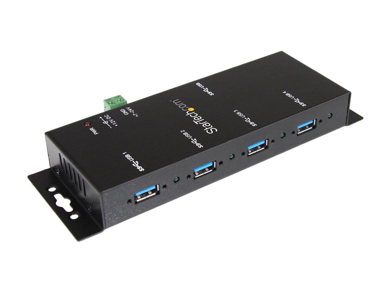 StarTech.com ST4300USBM Mountable USB 3.0 hub - Industrial - Rugged - Black Metal - Bus Powered - USB 3 Hub - USB Extender - Powered USB 3.0 Hub 2