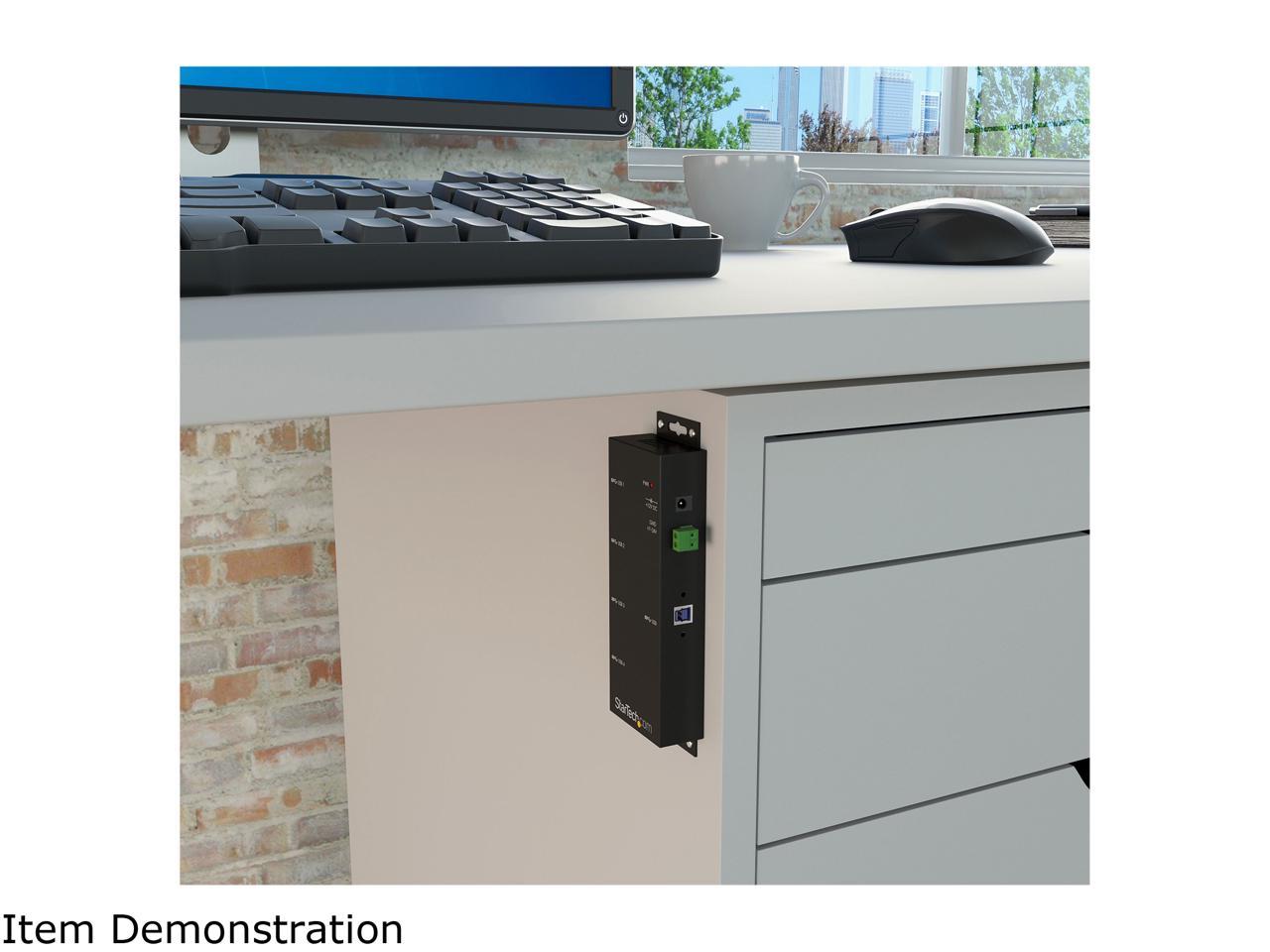 StarTech.com ST4300USBM Mountable USB 3.0 hub - Industrial - Rugged - Black Metal - Bus Powered - USB 3 Hub - USB Extender - Powered USB 3.0 Hub 5