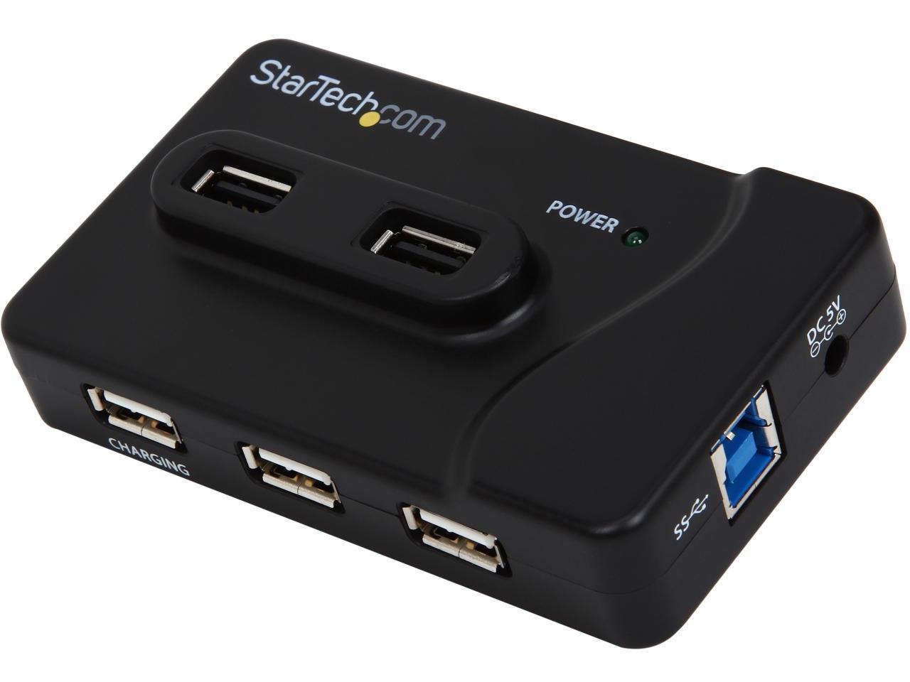 StarTech.com ST7320USBC 6 Port USB 3.0 & USB 2.0 Hub with 2A Charging Port - 2x USB 3.0 Hub Ports & 4x USB 2.0 - Combo USB Hub with 20W Power Adapter 1