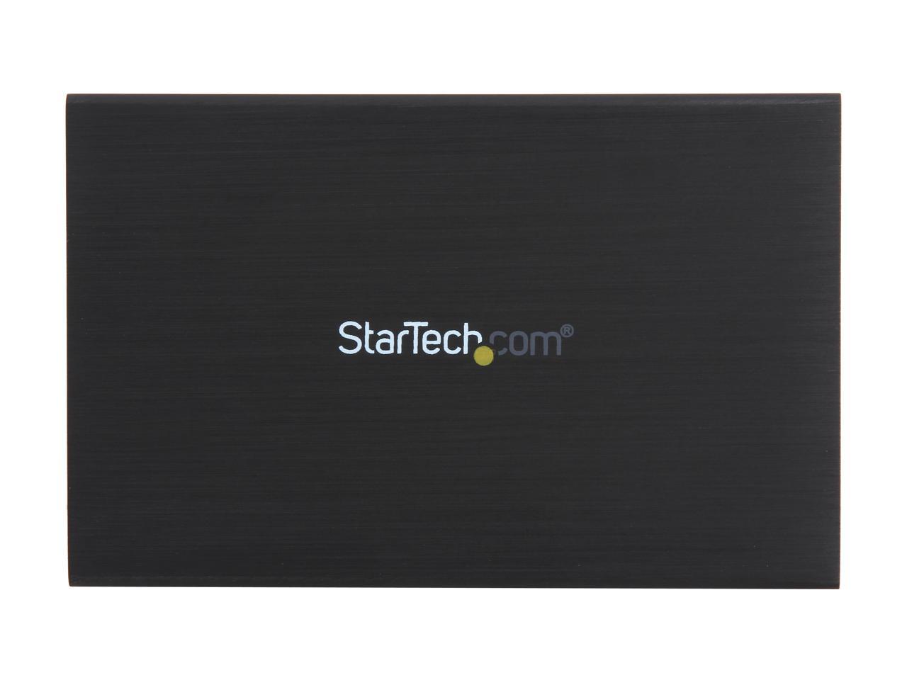 StarTech.com S2510BMU33 Aluminum / Plastic 2.5" Black SATA III External Hard Drive Enclosure with UASP 2