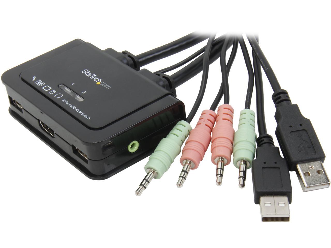 StarTech.com SV211HDUA KVM Switch with Audio and Remote Switch – USB Powered 1