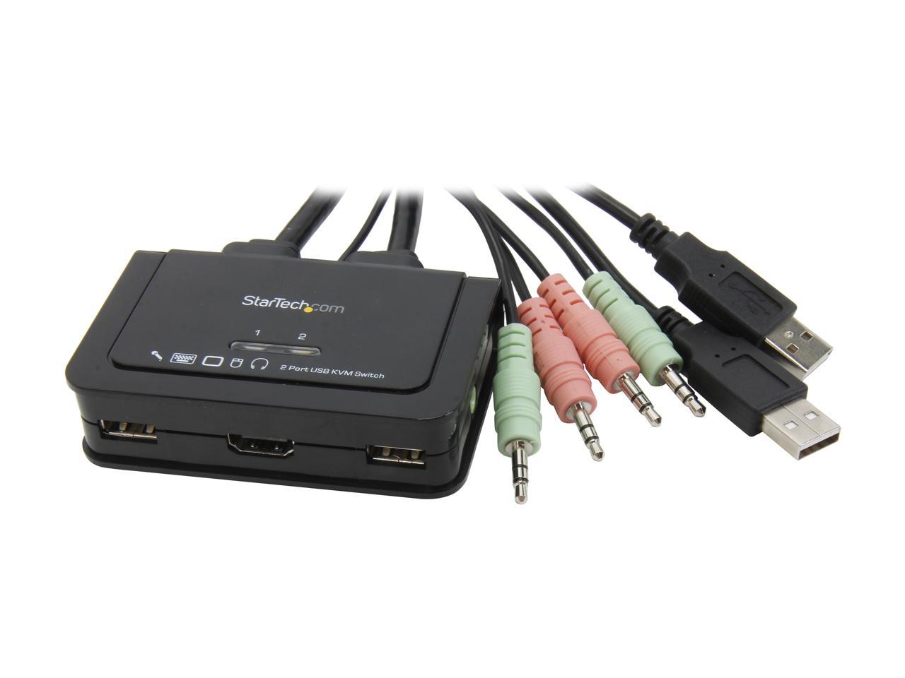 StarTech.com SV211HDUA KVM Switch with Audio and Remote Switch – USB Powered 2