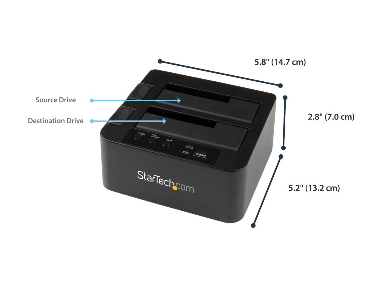 StarTech.com SDOCK2U33RE USB 3.0 / eSATA 2.5/3.5" SATA HDD/SSD Duplicator Dock – Standalone Hard Drive Cloner – SATA 6Gbps for fast-speed duplication 5