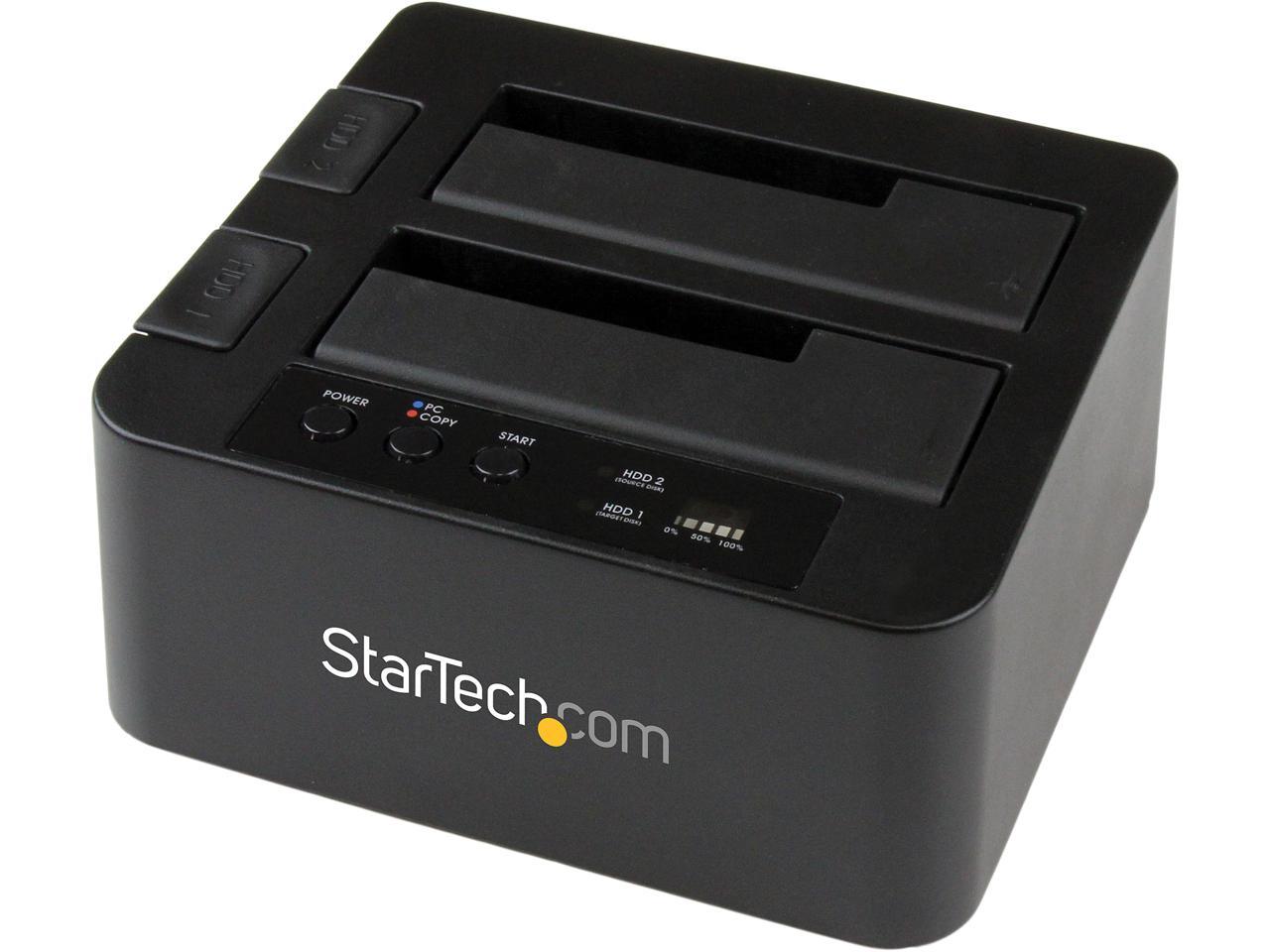 StarTech.com SDOCK2U33RE USB 3.0 / eSATA 2.5/3.5" SATA HDD/SSD Duplicator Dock – Standalone Hard Drive Cloner – SATA 6Gbps for fast-speed duplication 1