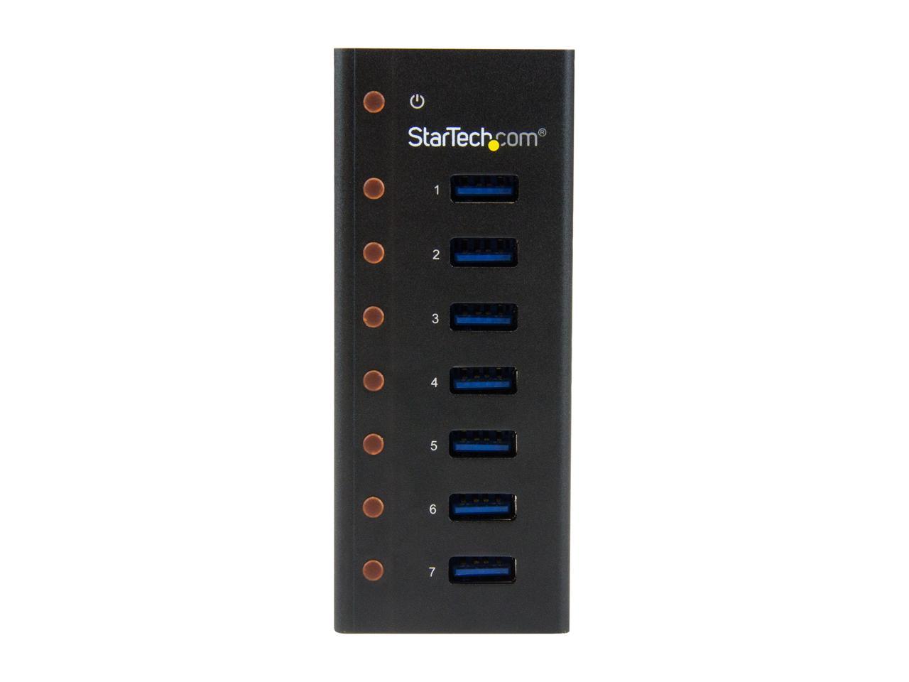 StarTech.com ST7300U3M 7 Port USB 3.0 Hub - Metal Enclosure - Desktop or Wall Mountable - USB 3 Hub - USB Extender - Powered USB 3.0 Hub - USB Splitter 2