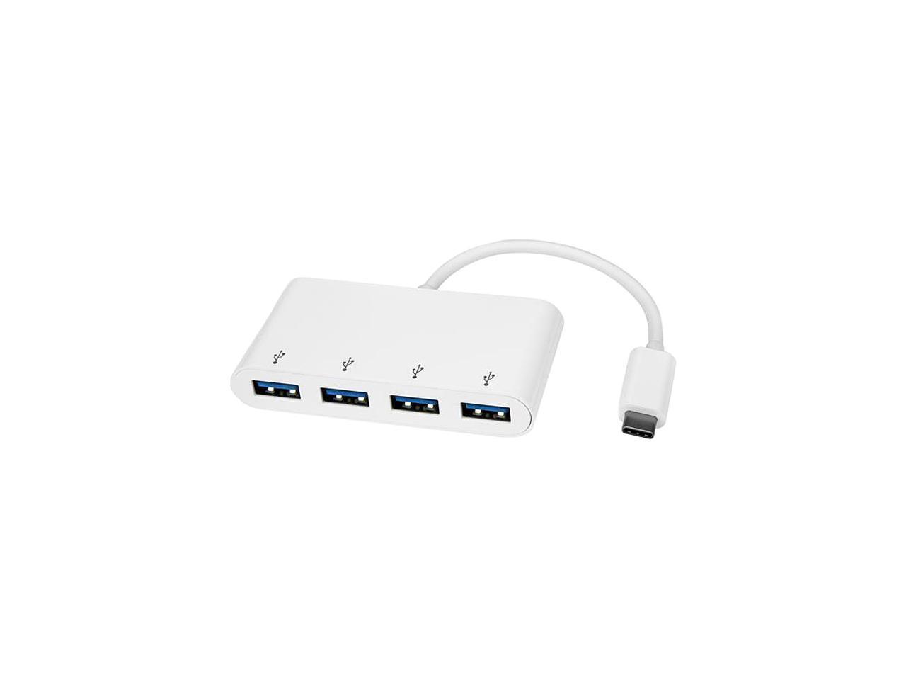 StarTech.com HB30C4ABW 4-Port USB-C Hub - USB-C to 4 x USB-A - USB 3.0 Hub - Bus Powered 1