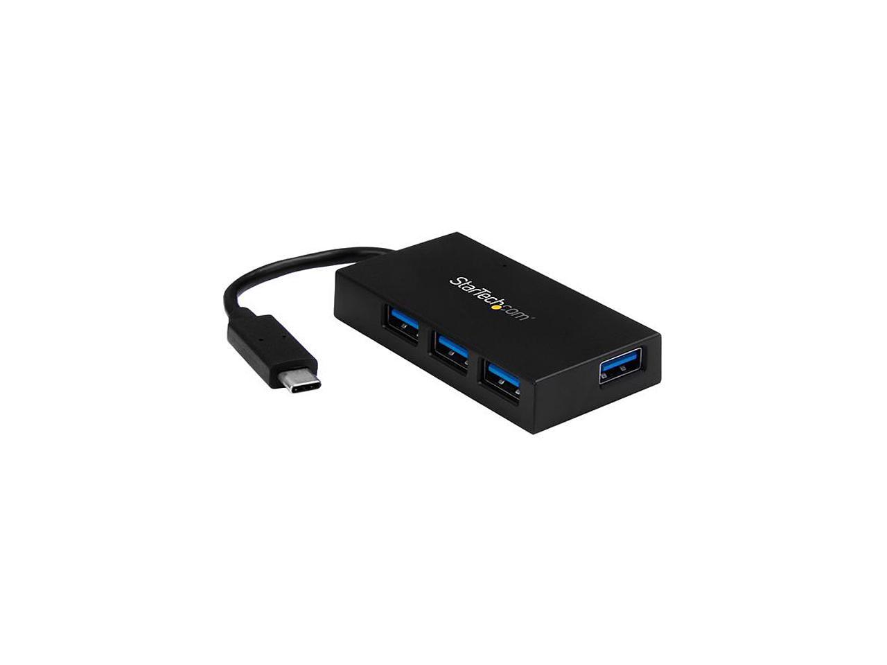 StarTech.com HB30C4AFS 4-Port USB-C Hub - USB-C to 4 x USB-A - USB 3.0 Hub - Includes Power Adapter 1