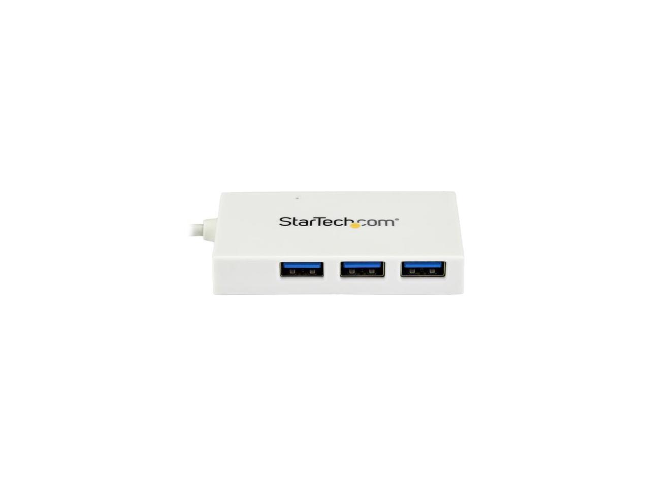 StarTech HB30C3A1CFBW StarTech.com USB C Hub - White - 4 Port USB-C to USB-A (3x) and USB-C (1x) - Bus Powered USB Hub - USB-C Hub - Port Expander 2