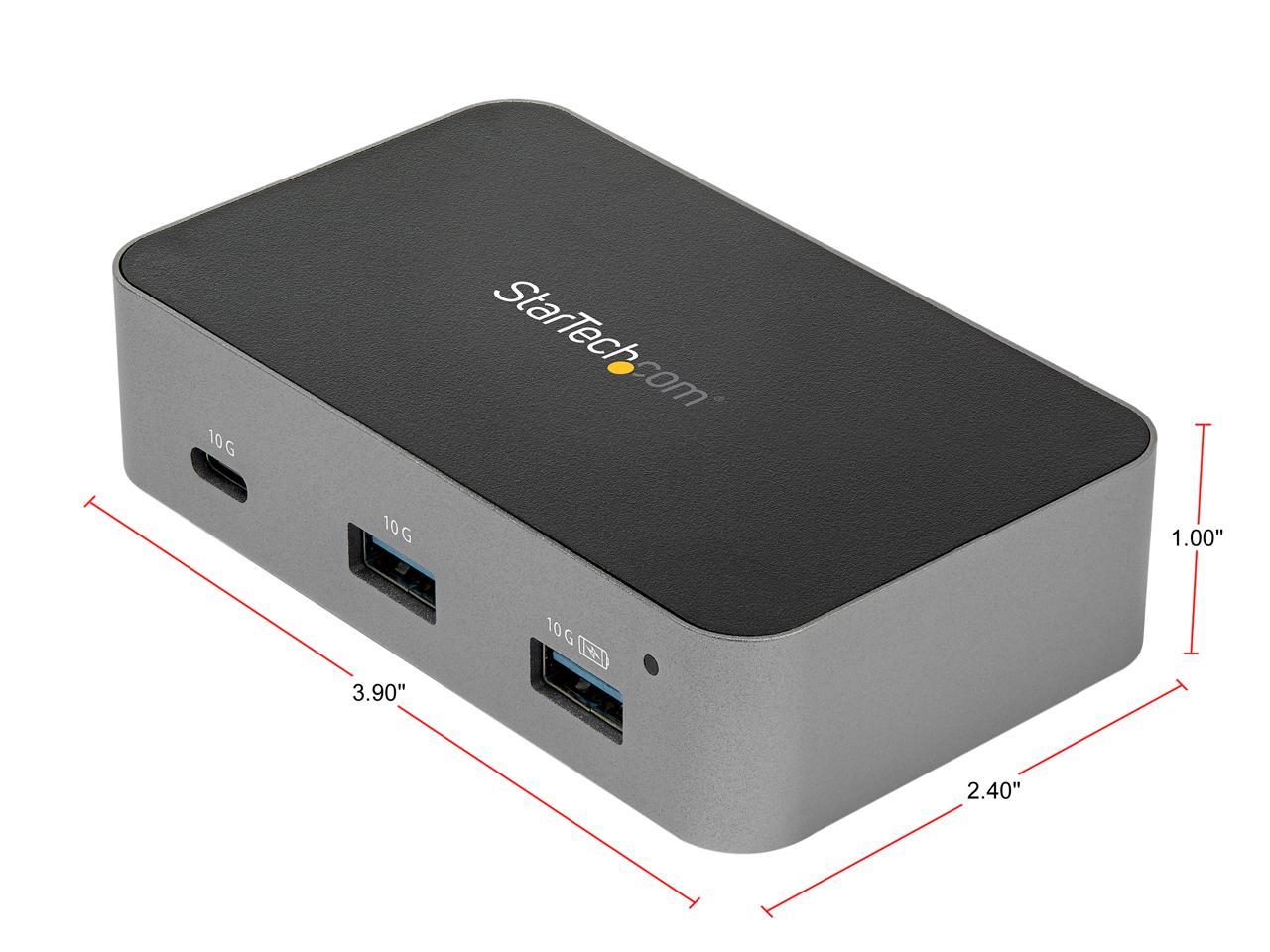 StarTech.com HB31C3A1CS 4-Port USB C Hub - USB 3.1 Gen 2 (10Gbps) - 3x USB-A & 1x USB-C - Powered - Universal Power Adapter Included (HB31C3A1CS) 3