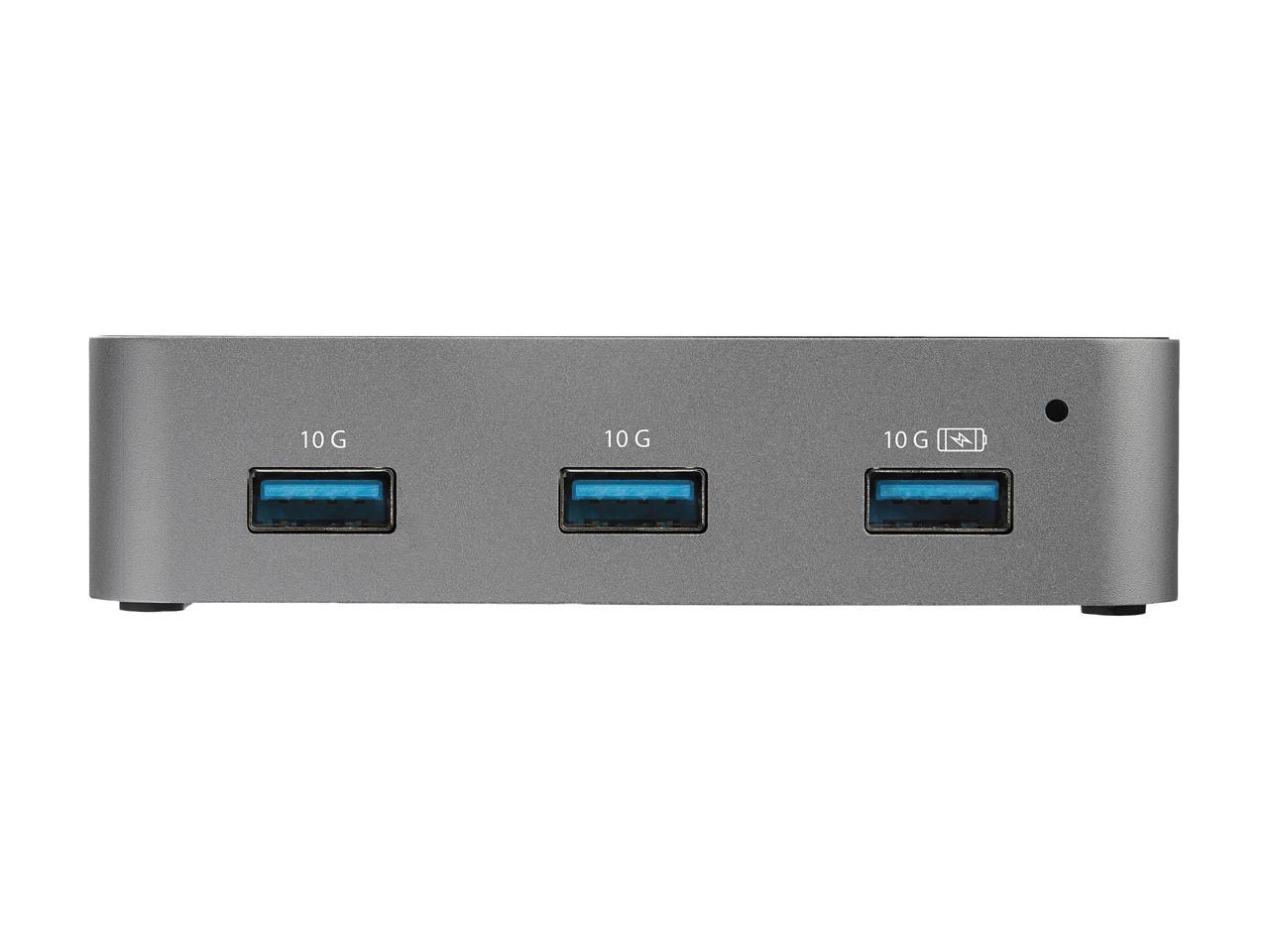 StarTech.com HB31C4AS 4-Port USB C Hub - USB 3.1 Gen 2 (10Gbps) to 4x USB A - Powered - Universal Power Adapter Included (HB31C4AS) 3