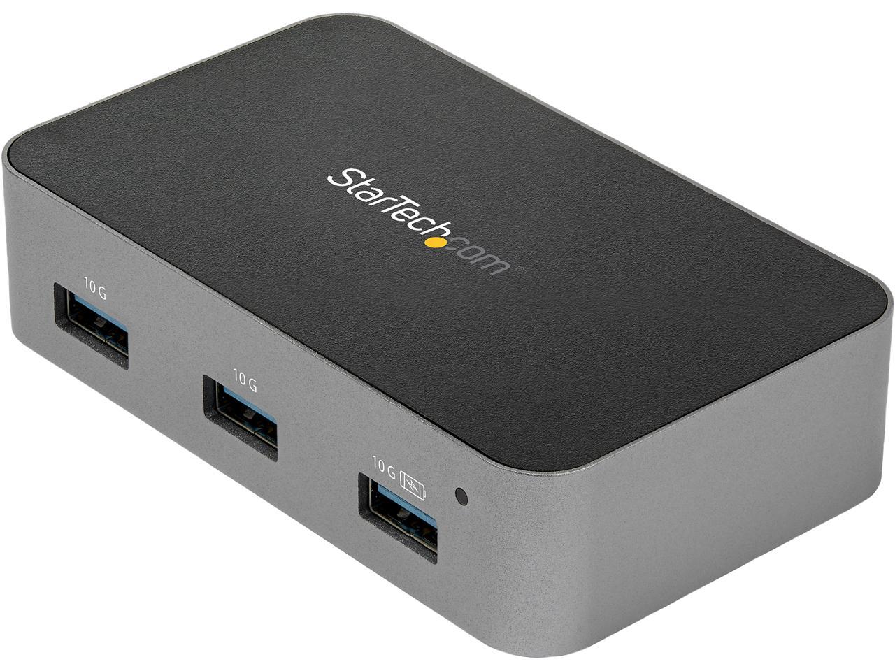 StarTech.com HB31C4AS 4-Port USB C Hub - USB 3.1 Gen 2 (10Gbps) to 4x USB A - Powered - Universal Power Adapter Included (HB31C4AS) 1