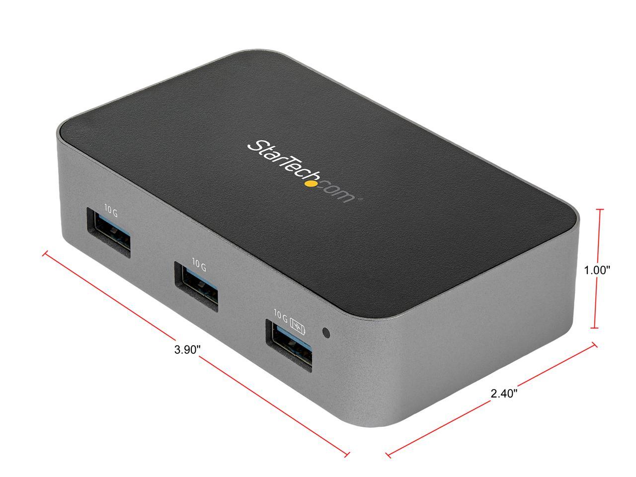 StarTech.com HB31C4AS 4-Port USB C Hub - USB 3.1 Gen 2 (10Gbps) to 4x USB A - Powered - Universal Power Adapter Included (HB31C4AS) 5