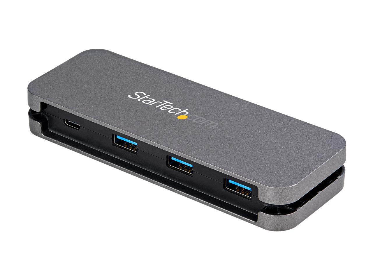 StarTech.com HB30CM3A1CB 4 Port USB C Hub - 3x USB-A/1x USB-C - 5Gbps USB 3.0 Type-C Hub (3.2/3.1 Gen 1) - Bus Powered - Portable USB-C to USB-A Adapter Hub - 11.2" (28.5cm) Cable w/Cable Management (HB30CM3A1CB) 2