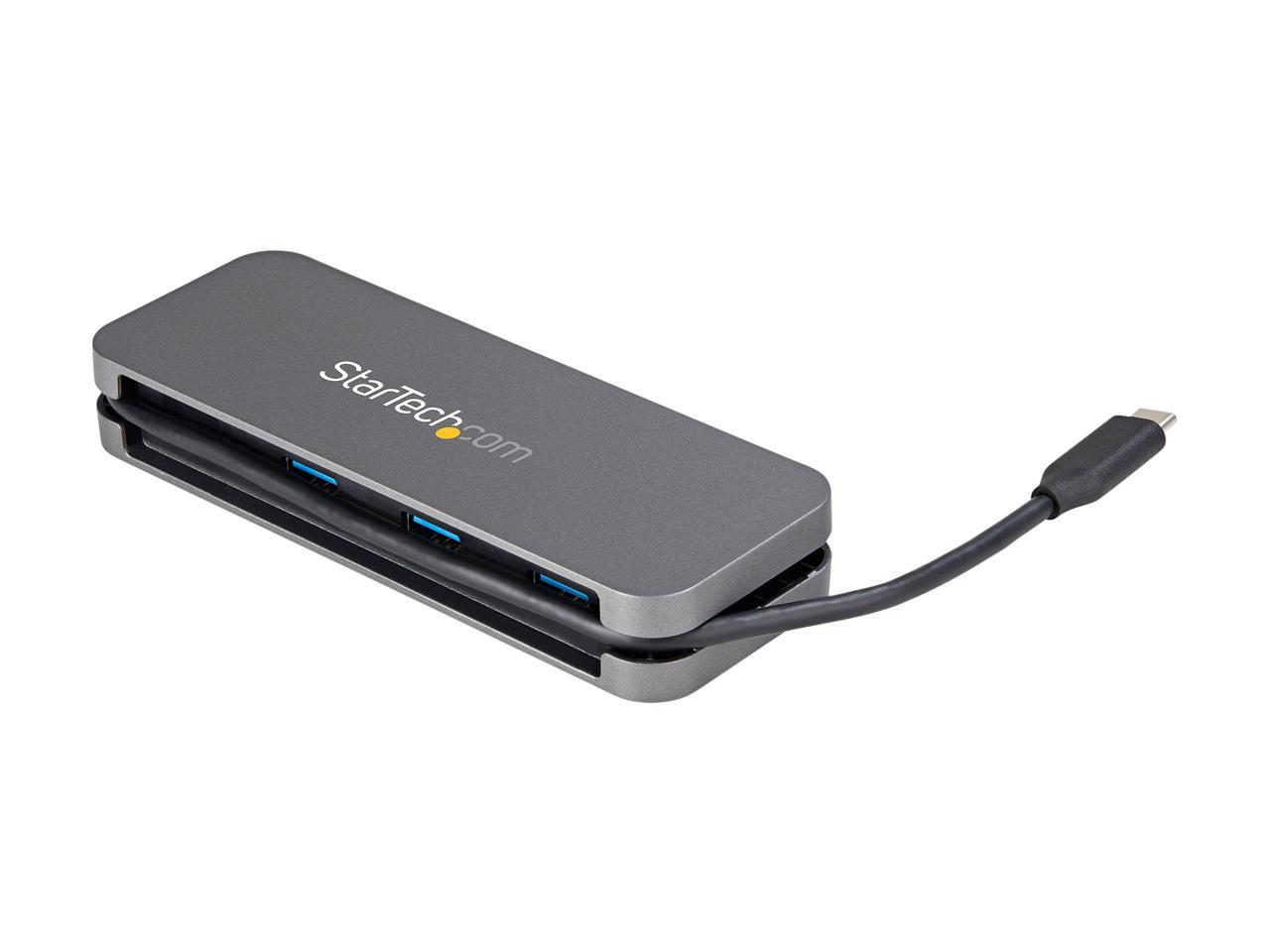 StarTech.com HB30CM3A1CB 4 Port USB C Hub - 3x USB-A/1x USB-C - 5Gbps USB 3.0 Type-C Hub (3.2/3.1 Gen 1) - Bus Powered - Portable USB-C to USB-A Adapter Hub - 11.2" (28.5cm) Cable w/Cable Management (HB30CM3A1CB) 3