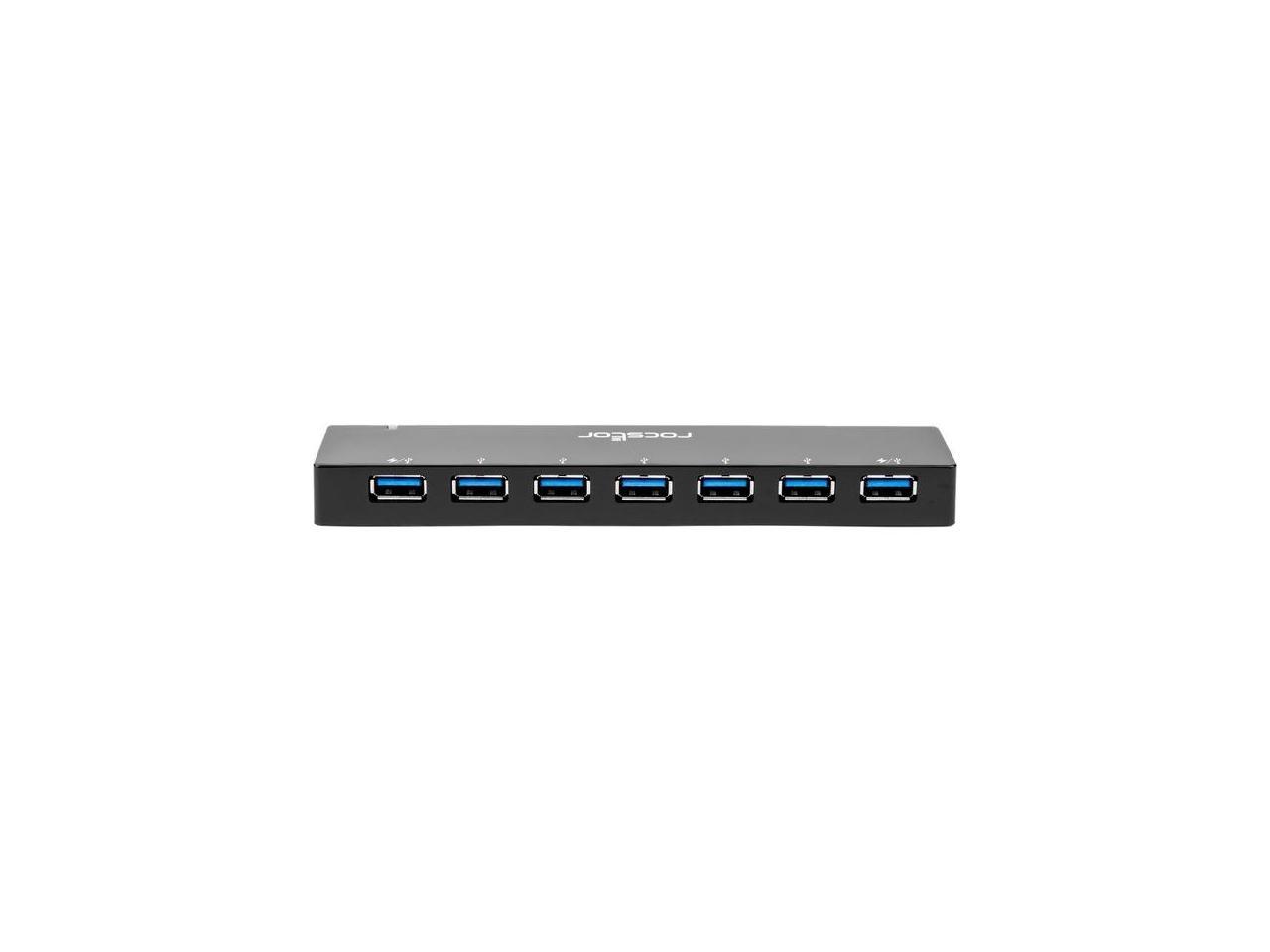 Rocstor 7-port USB Hub - USB 3.0 - External - 7 USB Port(s) - 7 USB 3.0 Port(s) 2 CHARGING PORTS - 2 X 1.5A 1