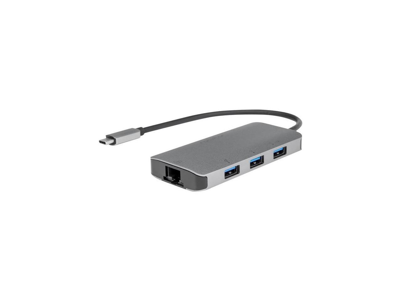 Rocstor Premium USB-C Hub with USB-A, Gigabit Ethernet & USB-C 100W PD - USB 3.0 Type C - External - 4 USB Port(s) - 1 Network (RJ-45) Port(s) - 3 USB 3.0 Port(s) - PC, Mac, Linux, Android, Chrome OS 1