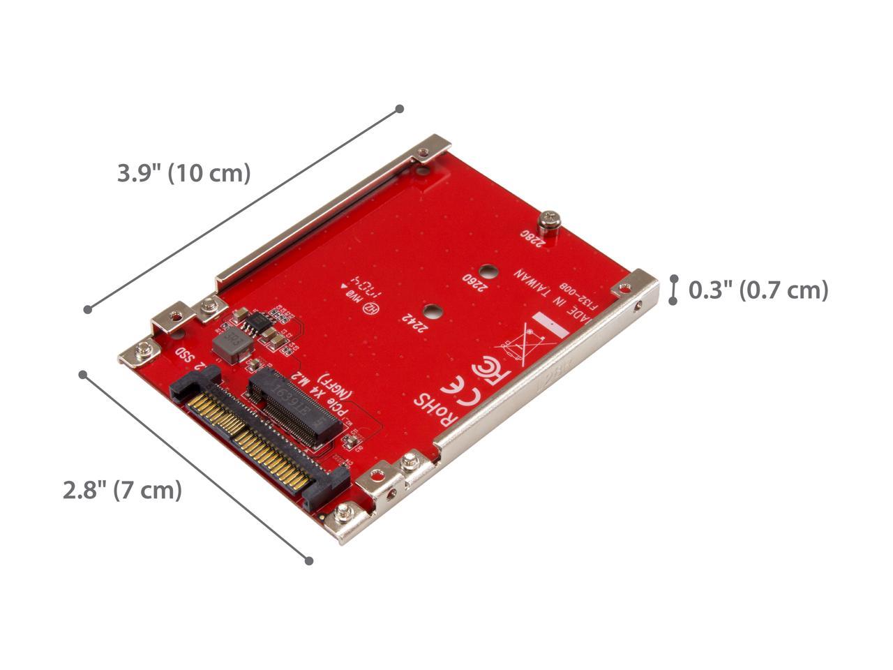 StarTech U2M2E125 M.2 to U.2 Adapter - for 1 x M.2 NVMe SSD - U.2 (SFF-8639) Host Interface - SSD M.2 - NVME M.2 SSD - M.2 PCIe SSD - M.2 Drive 4