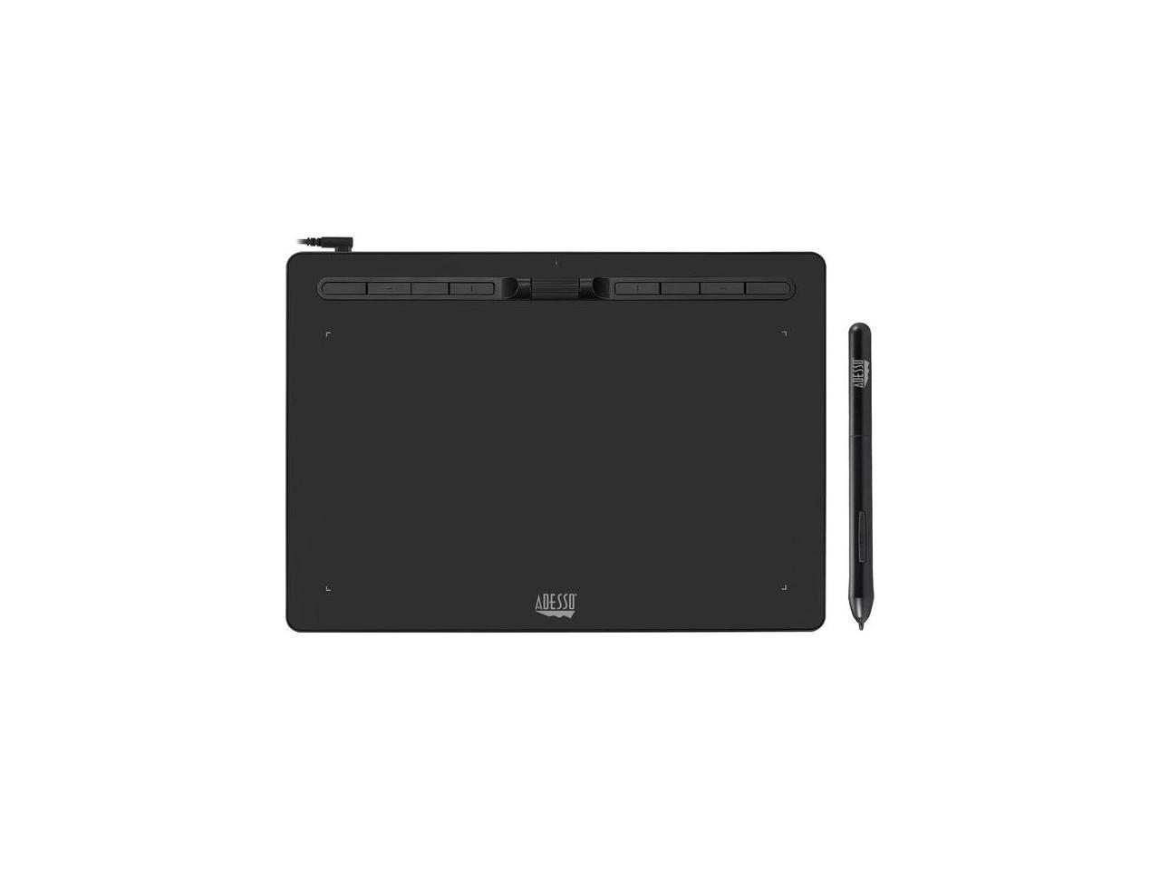 Adesso 12" x 7" Graphic Tablet - Graphics Tablet - 12" x 7" - 5080 lpi Cable - 8192 Pressure Level - Pen - 1 - Mac, PC - Black 2