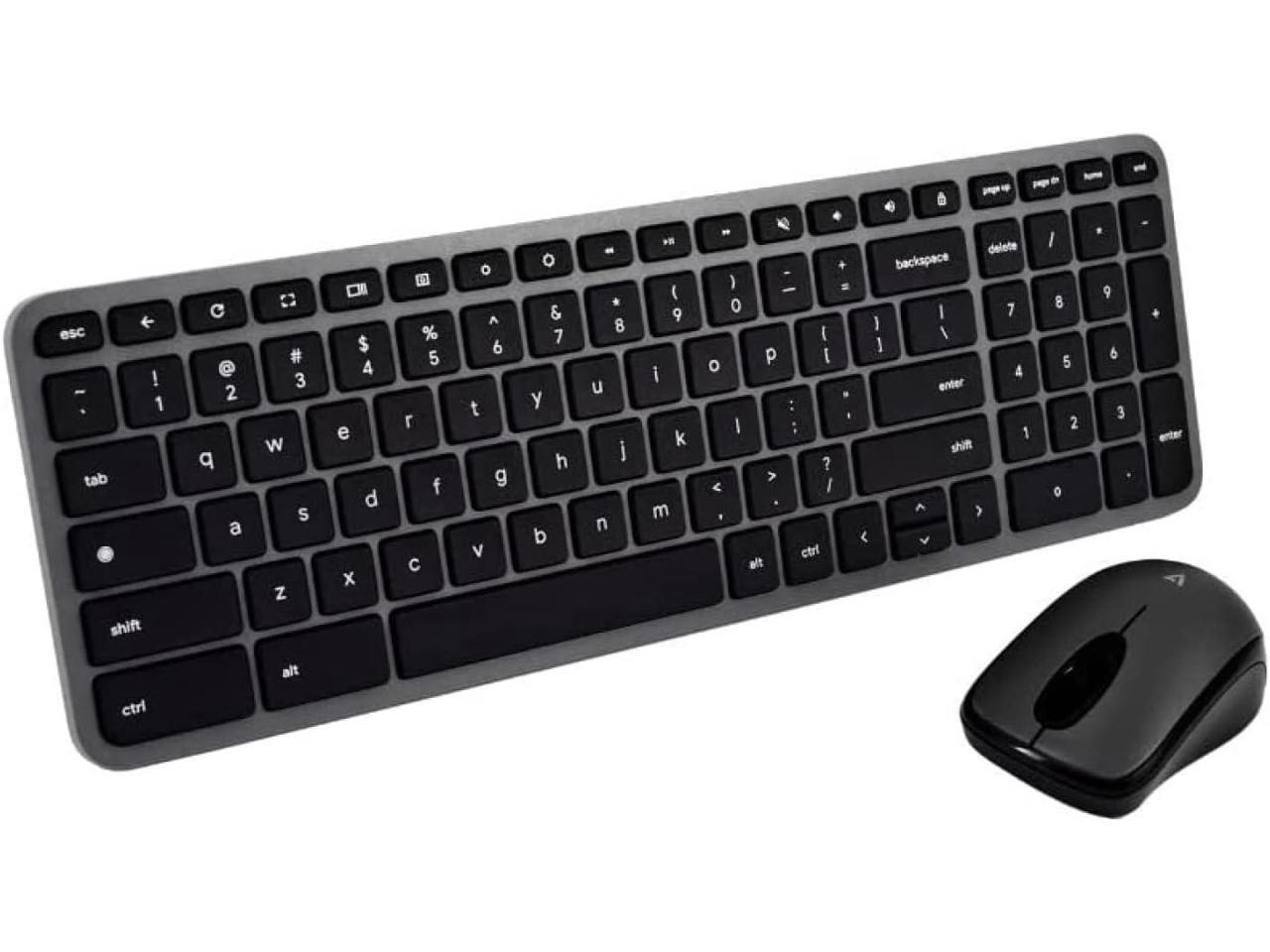 V7 Bluetooth Keyboard and Mouse Combo Chromebook Edition - Wireless Bluetooth 5.2 Keyboard - English (US) - Black - Wireless Bluetooth Mouse - Optical - 1000 dpi - 3 Button - Black - Menu Launcher, Sc 1