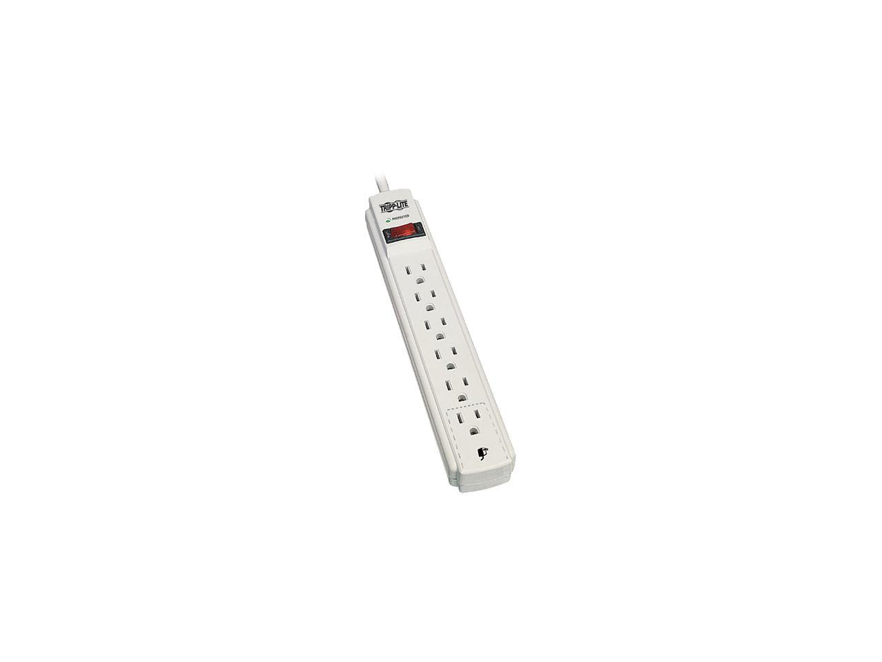 Tripp Lite Surge Protector Power Strip 120V 6 Outlet 8' Cord 990 Joule Flat Plug - 6 x NEMA 5-15R - 1.88 kVA - 990 J - 1