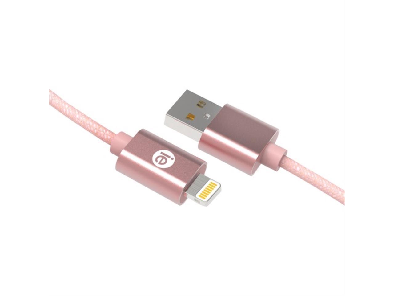 Iessentials IEN-BC10L-RGLD 10 ft. Charge & Sync Braided Lightning to USB Cable, Rose Gold 3