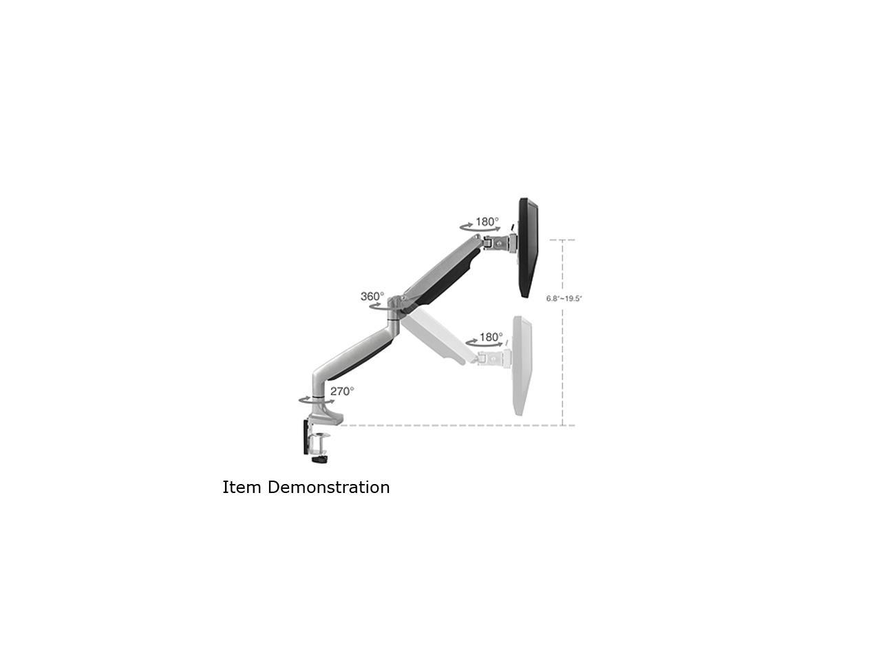 Siig High Premium Aluminum Gas Spring Desk Mount - Single Monitor - VESA (75x75/100x100) - 13" to 32" Screen Support - 19.80 lbs Load Capacity 2