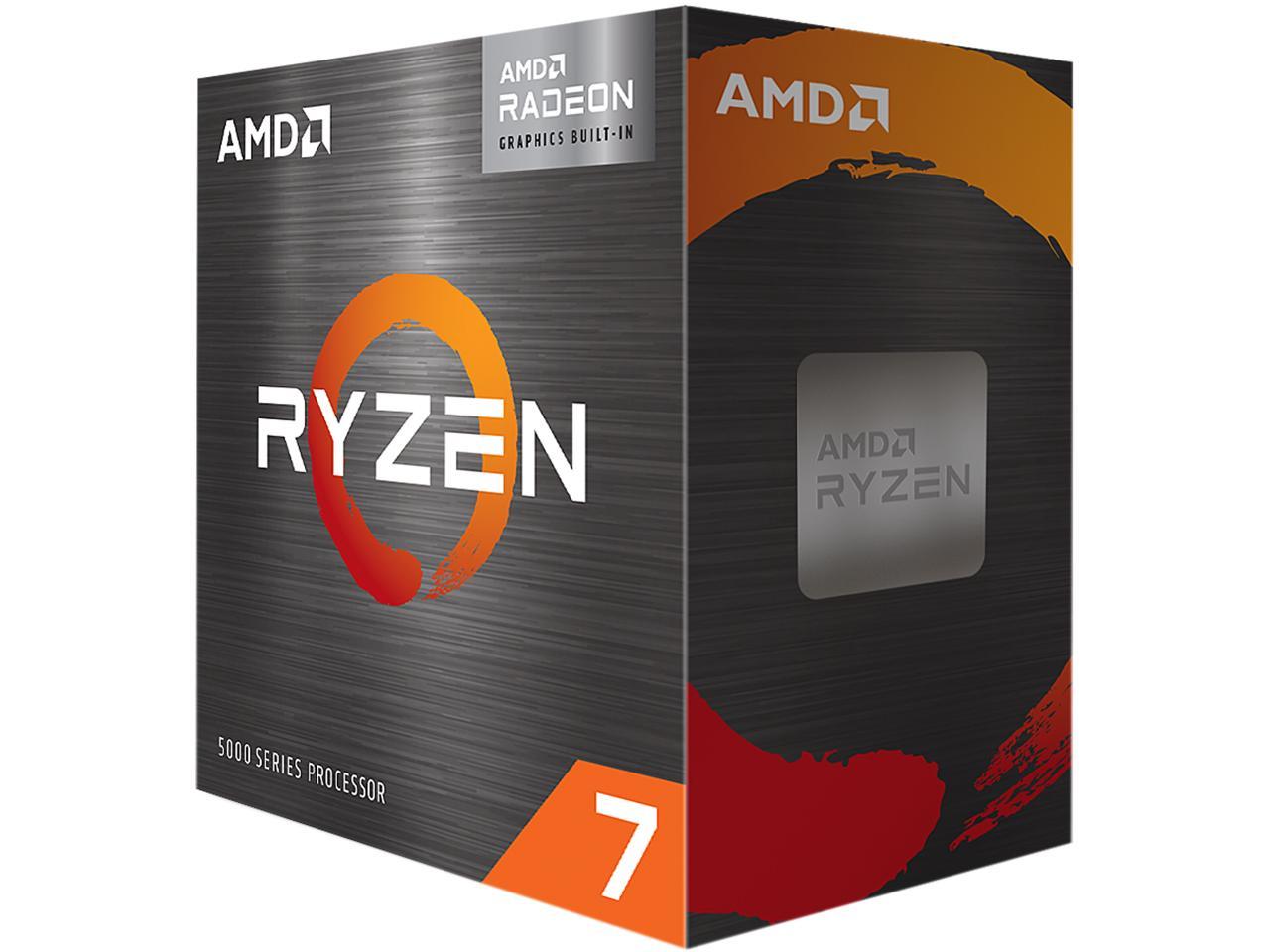 AMD Ryzen 7 5700G - Ryzen 7 5000 G-Series Cezanne (Zen 3) 8-Core 3.8 GHz Socket AM4 65W AMD Radeon Graphics Desktop Processor - 100-100000263BOX 1