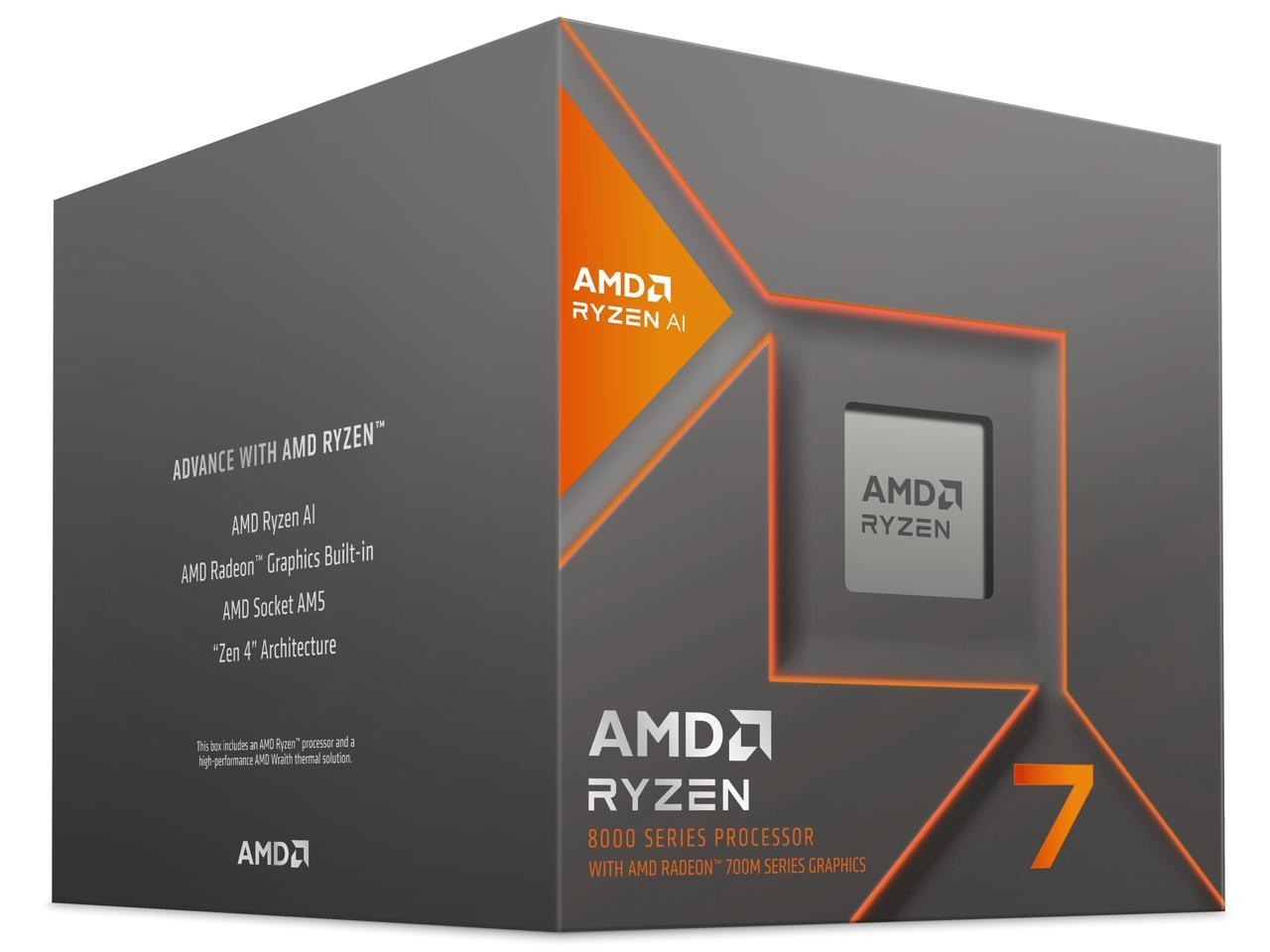 AMD Ryzen 7 8700G - Ryzen 7 8000-G Series 8-Core 4.2 GHz Socket AM5 65W AMD Radeon 780M Processor - 100-100001236BOX 2