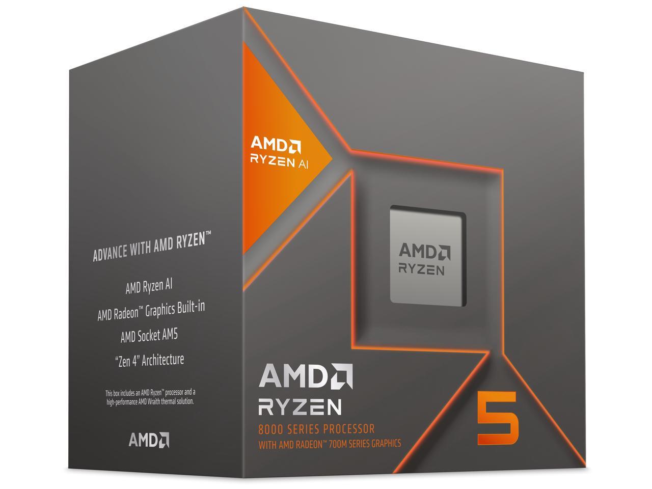 AMD Ryzen 5 8600G - Ryzen 5 8000-G Series 6-Core 4.3 GHz Socket AM5 65W AMD Radeon 760M Processor - 100-100001237BOX 2