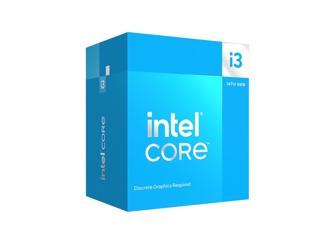 Intel Core i3-14100F - Core i3 14th Gen Raptor Lake 4-Core (4P+0E) Performance-core Base Frequency: 3.5 GHz LGA 1700 58W None Integrated Graphics Processor - BX8071514100F 1