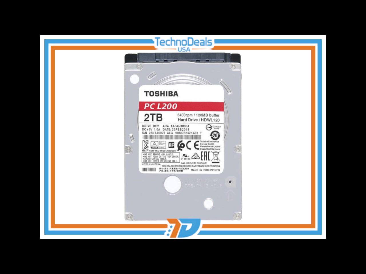 Toshiba L200 Laptop PC - Hard drive - 2 TB - internal - 2.5" - SATA 6Gb/s - 5400 rpm - buffer: 128 MB 2