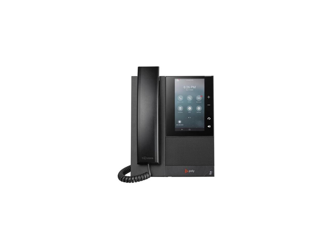 Poly CCX 505 IP Phone - Corded - Corded/Cordless - Wi-Fi - Desktop - Black - VoIP - 2 x Network (RJ-45) - PoE Ports 1